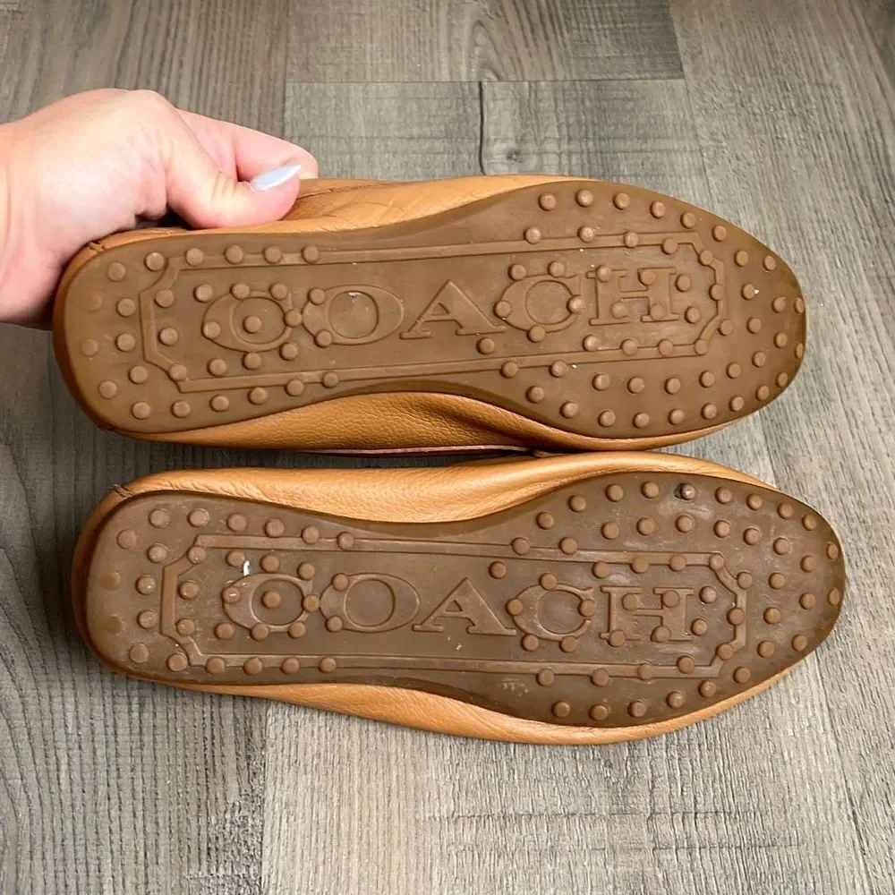 Coach Fredrica Loafers Pebbled Leather Size 6.5B Slip On Flats